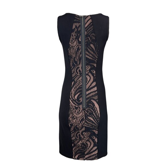 BCBG Black Sleeveless Lace Panel Dress - Picture 2 of 2